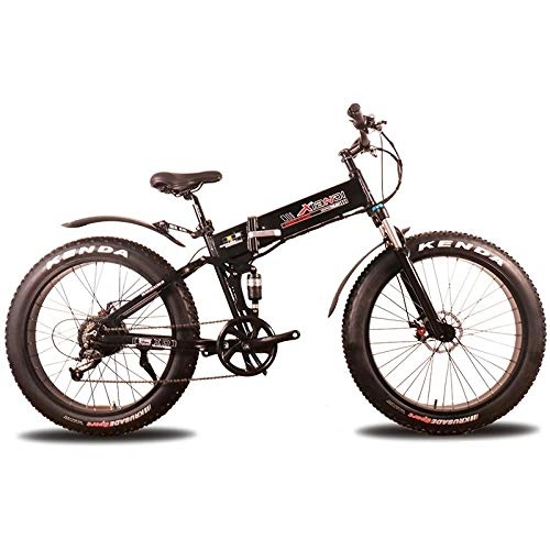 Mountain bike elettrica pieghevoles : Shiyajun Batteria grassa Pieghevole per Mountain Bike da 26 * 4.0 Pollici a energia elettrica per Bici da Neve con Assorbimento degli Urti-1