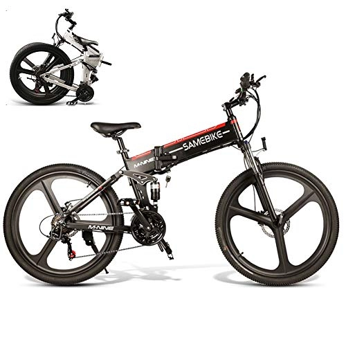 Mountain bike elettrica pieghevoles : SIMEBIKE Biciclette elettriche per Adulto, in Lega di magnesio Ebikes Biciclette all Terrain, 26, Black