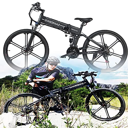 Mountain bike elettrica pieghevoles : SUNWEII Bicicletta Pieghevole per Adulti 48V 10AH, Bici elettrica 500W, e-Bike Pieghevole per e-Mountain Bike per Adulti Uomo Donna 35 km / h