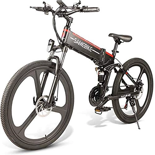 Mountain bike elettrica pieghevoles : SYXZ Bici elettriche per Mountain Bike Pieghevole da 26 Pollici per Adulti, Batteria agli ioni di Litio Rimovibile 48V 350W, Nero