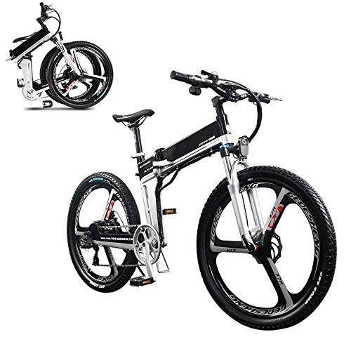 Mountain bike elettrica pieghevoles : TCYLZ Bicicletta elettrica da 26 pollici MTB E-Bike pieghevole batteria al litio (48 V 10 Ah 350 W) ad alta resistenza agli urti per ogni tipo di terreno adatto per uomo e donna