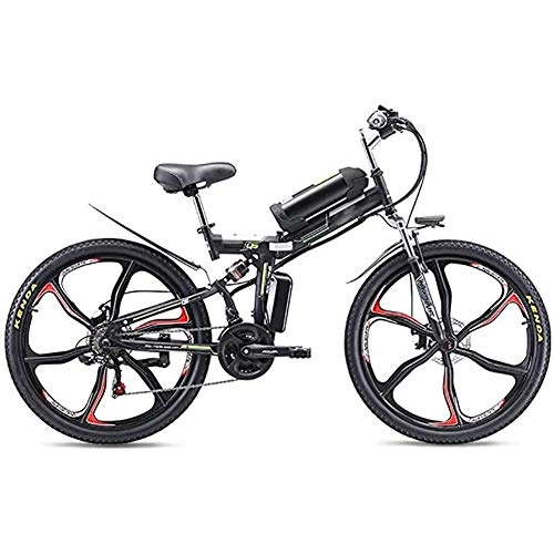 Mountain bike elettrica pieghevoles : TCYLZ, mountain bike elettrica per adulti, 26 pollici, pieghevole, 48 V / 20 Ah, batteria al litio rimovibile, ciclomotore portatile da 350 W