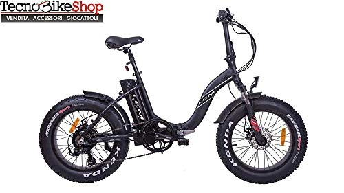 Mountain bike elettrica pieghevoles : Tecnobike Shop Bici Elettrica E-Bike Pieghevole LEM Fat-Bike Folding F 250W 36v Litio (Nero)
