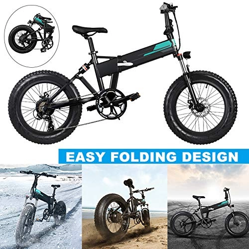 Mountain bike elettrica pieghevoles : Valigrate Electric Mountain Bike 20x4 inch Auminum Electric Folding Bikes Fat Tire, Level 3 Speed Regulation, 36V 12.5Ah Large Cpacity Battery Electric Foldable Bicycle