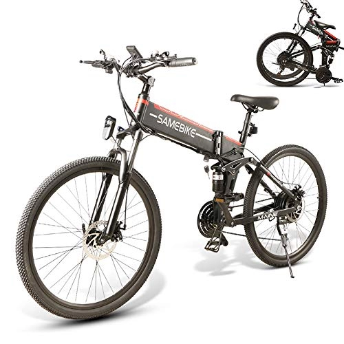 Mountain bike elettrica pieghevoles : Xcmenl Electric Bike Elettrica da Trekking / Touring da 26", Bicicletta Elettrica da 500 W A 21 velocit con Batteria agli Ioni di Litio Rimovibile da 10, 4 Ah / 48 V, Freni A Doppio Disco