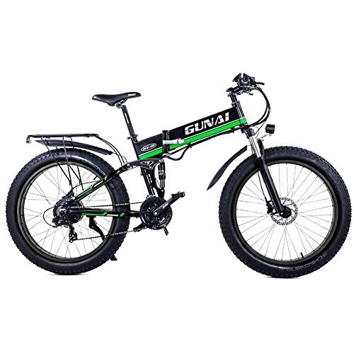 Mountain bike elettrica pieghevoles : Xiaoyue Bici di Montagna elettrica 26 Pollici 48V 12Ah Batteria al Litio Rimovibile Pieghevole Fat Tire E-Bike con Sedile Posteriore lalay