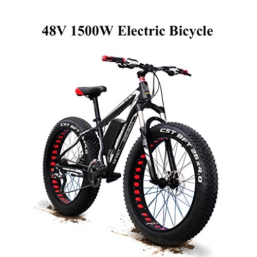 Mountain bike elettrica pieghevoles : XTD Aggiornamento 48V 1500W di Montagna Elettrica della Bicicletta, 26 Pollici Fat Tire E-Bike (50-60 Km / H) Sospensione Cruiser Mens Sport Bike Completa per Adulti MTB Dirtbike (Blu / Nero) A