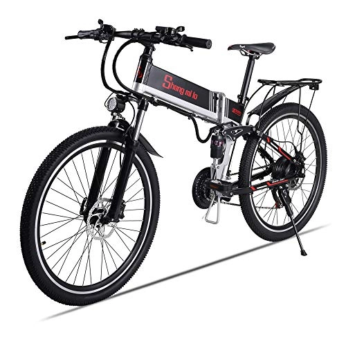 Mountain bike elettrica pieghevoles : XXCY 500w / 350w Bici elettrica da Montagna Mens ebike Bicicletta Pieghevole MTB Shimano 21 velocità (26'(500w))