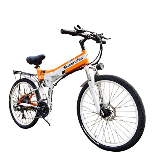 Mountain bike elettrica pieghevoles : XXCY 500w / 350w Mountain Bike Elettrica 12.8ah Ebike Pieghevole Bicicletta MTB Shimano 21 velocità Due Batterie (black02)