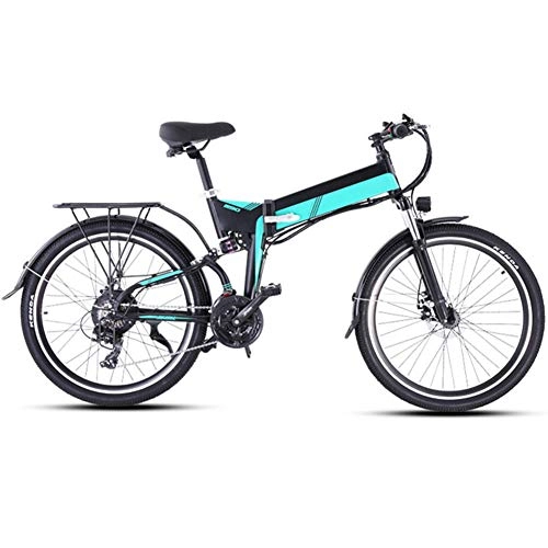 Mountain bike elettrica pieghevoles : Ylight E-Bike 500W Elettrico Mountain Bike 48 V 12, 8 Ah Batteria al Litio Ebike Piegata Bicicletta Elettrica, Blu