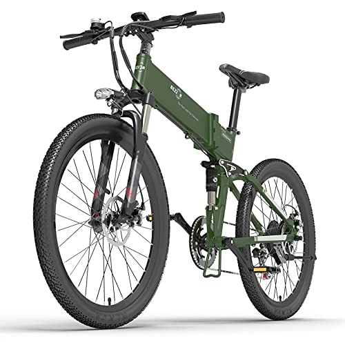 Mountain bike elettrica pieghevoles : ZIEM Alimentatore Pieghevole da 26 Pollici da 500 W Bici Elettrica Ausiliaria Batteria E-Bike 10.4ah 100 Km Maschio E Femmina
