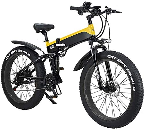 Mountain bike elettrica pieghevoles : ZJZ Mountain Bike elettrica da 26"Pieghevole per Adulti, Motore da 500 W Watt 21 / 7 Cambio di velocità Bicicletta elettrica per spostamenti Urbani Ciclismo all'aperto Allenamento da Viaggio