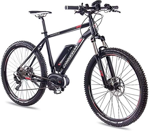Mountain bike elettriches : 27.5 pollici E-mountain bike Bosch - E-Mounter 2.0 Nero 44 centimetri - bici elettrica, elettrico per gli uomini e le donne in bicicletta con la linea Bosch prestazioni del motore 250W, 6.