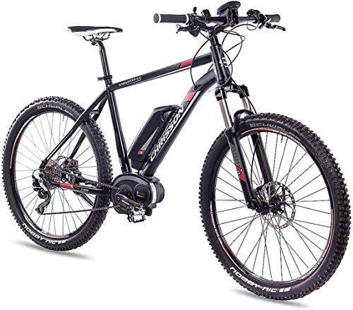 Mountain bike elettriches : 27.5 pollici E-mountain bike Bosch - E-Mounter 2.0 Nero 52 centimetri - bici elettrica, elettrico per gli uomini e le donne in bicicletta con la linea Bosch prestazioni del motore 250W, 6.