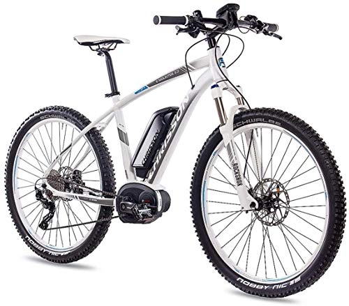 Mountain bike elettriches : 27.5 pollici E-mountain bike Bosch - E-Mounter 3.0 Bianco 48 centimetri - bici elettrica, bicicletta elettrica per gli uomini e le donne - Bosch Motore linea performance CX 250W, 75nm - i.