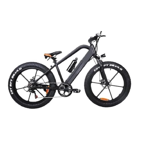 Mountain bike elettriches : 48 V 10 A Fat Tire Bike 26" 4.0 inch Mountain Bike for Adults with 6 Speeds Bikes Grey