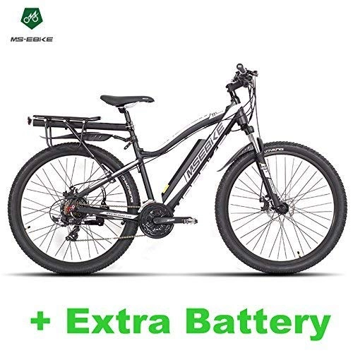 Mountain bike elettriches : AA-folding electric bicycle ZDDOZXC 21 velocit, 27, 5 Pollici Pedal Assist Bicicletta elettrica, 36V Invisibility Battery, Suspension Fork, Both Disc Brake, E Bike Mountain Bike