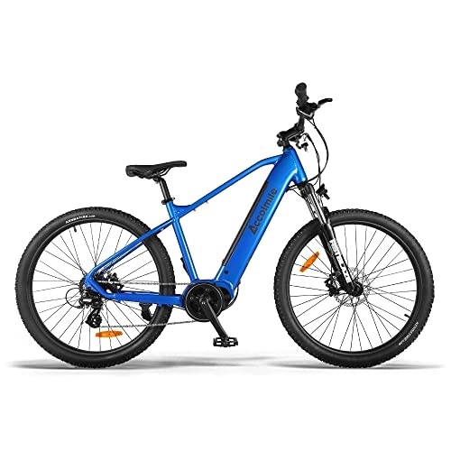 Mountain bike elettriches : Accolmile Electric Mountain Bike 36V250W Mid Drive Torque Sensor Motor 27.5" Electric Bicycle with Hidden 36V 15Ah E-bike Battery, Beach Mountain E-bike with Shimano 8 Speed Gears MTB for Adult-Blue