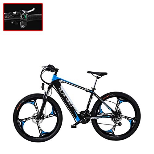 Mountain bike elettriches : Adulti 26 inch Electric Mountain Bike, 250W 48V Batteria al Litio 27 velocità Bicicletta elettrica, con Display LCD dello Strumento, B