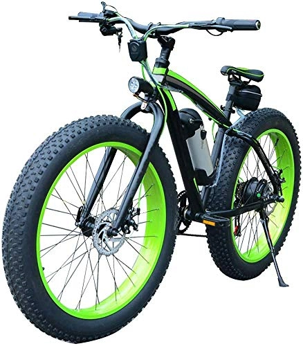 Mountain bike elettriches : AGWa Bici elettrica pieghevole 26 pollici Fat Tire Neve Bike 12Ah Li-batteria 21 Velocità Beach Cruiser Mountain E-Bike con sedile posteriore