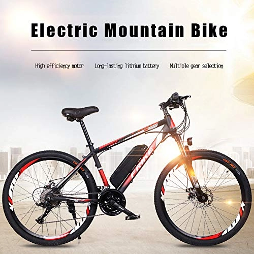 Mountain bike elettriches : AKEFG Bici elettrica, E-Bici Adulta della Bicicletta con 250 W Motore 36V 13Ah Batteria al Litio Rimovibile 27 velocit Shifter per Commuter Viaggi