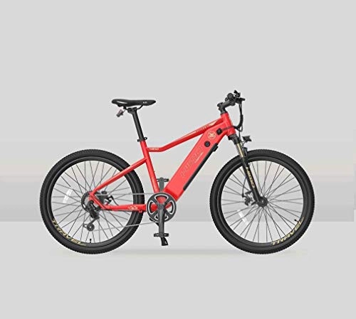 Mountain bike elettriches : ALQN Mountain bike elettrica per adulti, bici da neve a 7 velocit 250 W, con bicicletta elettrica a batteria al litio impermeabile con misuratore LCD / 48V 10Ah, ruote da 26 pollici, Rosso