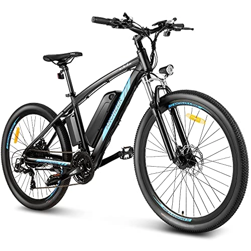 Mountain bike elettriches : ANCHEER 27.5" Mountain Bike Elettrica, Bici Elettrica per Adulti 250W E-Bike con Batteria agli Ioni di Litio 36V 10Ah, Bicicletta Elettrica con Display LCD, 21 Velocità