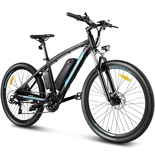 Mountain bike elettriches : ANCHEER 27.5" Mountain Bike Elettrica per Adulti, E-Bike 250W con Batteria agli Ioni di Litio 36V 10Ah, Bicicletta Elettrica con Display LCD, 21 Marce Professionali