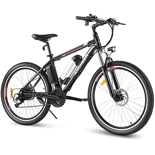 Mountain bike elettriches : ANCHEER Bicicletta Elettrica, 26'' Mountain Bike Elettrica, Ebike per Adulti con Batteria Rimovibile 36V / 8Ah, Bici elettrica da Città con Sospensioni Anteriori e 21 Velocità