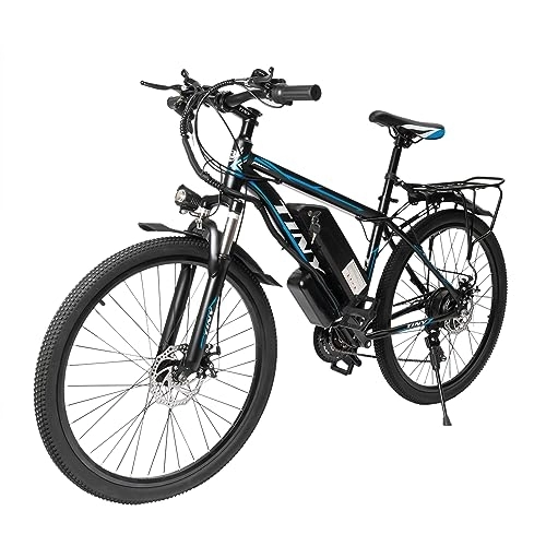 Mountain bike elettriches : AOAPUMM Bicicletta elettrica da 26", 25 km / h, 21 velocità, bicicletta elettrica da città con batteria rimovibile da 48 V, 10 Ah, display LCD, mountain bike
