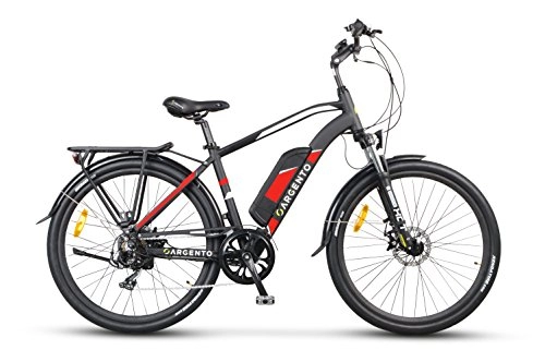 Mountain bike elettriches : Argento Alpha bicicletta da città, E-Bike Uomo, Assicurazione AXA "Tutela Famiglia" inclusa, Nero, Telaio 46 cm
