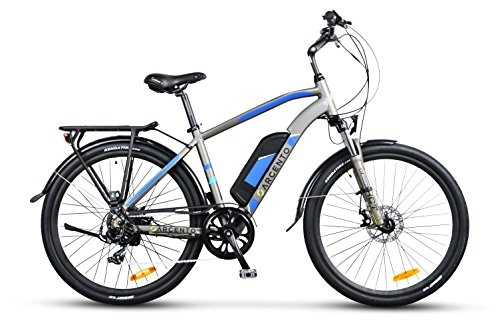 Mountain bike elettriches : Argento Alpha, E-Bike da città Uomo, Telaio 46 cm