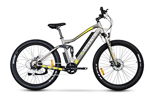 Mountain bike elettriches : Argento Performance PRO Mountain Bike, Bici Elettrica Unisex – Adulto, Assicurazione AXA "Tutela Famiglia" inclusa, Giallo, Telaio da 46 cm