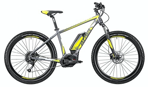 Mountain bike elettriches : Atala Mountain Bike elettrica eMTB con pedalata assistita B-Cross CX 500 9 velocità, Colore Antracite - Giallo Opaco, Misura M-18-46cm (Statura 170-185 cm)