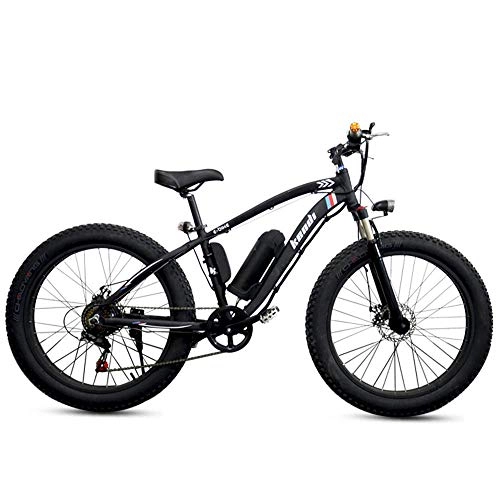 Mountain bike elettriches : Batteria per ioni di litio rimovibile per mountain bike ibrida per bicicletta elettrica per adulti (36 V 250 W) 26 "motoslitta bici da strada scooter per moto con illuminazione e altoparlante, Nero