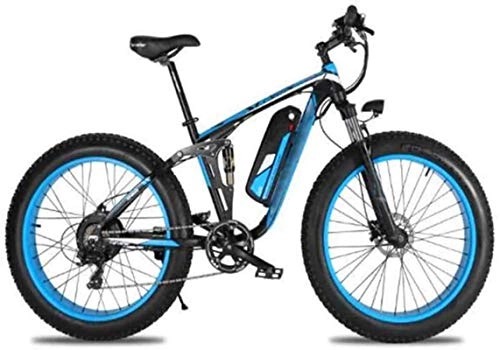 Mountain bike elettriches : Bici da neve elettrica, in lega di alluminio biciclette elettriche, pneumatici da 26 pollici doppio disco freno a disco adulto bicicletta da biciclett.