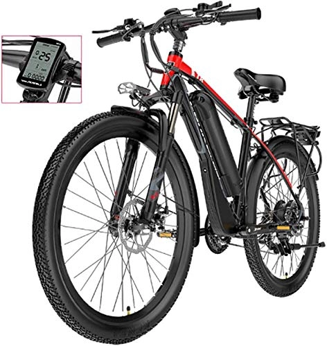 Mountain bike elettriches : Bici da strada del Commuter City, Mountain Bike elettrico con sedile posteriore, 400W motore 26" for adulti impermeabile bici elettrica con freni a disco removibile a doppia 48V 12.8AH agli ioni di li