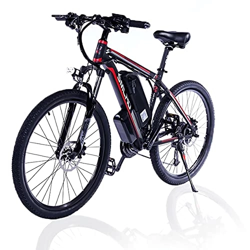 Mountain bike elettriches : Bici Elettrica 1000W, 26" Mountain Bike Elettrica con Batteria Rimovibile 48V / 13AH, Fat Bike Elettrica Cambio Shimano 21 velocità, Fino a 45km / h(EU Warehouse), red
