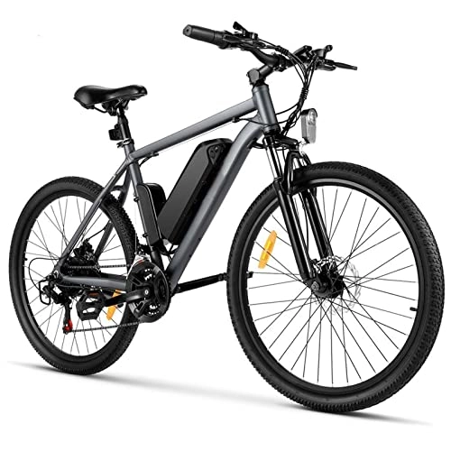 Mountain bike elettriches : Bici elettrica 15, 5 mph 26 pollici diametro ruota 250W / 350W per adulti 21 velocità elettrica Mountain Bike Shifter E-Bike anteriore e posteriore freno a disco bicicletta (dimensioni: grigio 26" 350W)