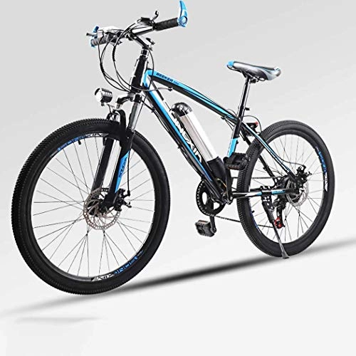 Mountain bike elettriches : Bici elettrica, 26" Mountain Bike per Adulti, all Terrain Biciclette, 30 km / H Safe Speed ?100 km Endurance Rimovibile agli ioni di Litio, Smart-Bici, Blue a2