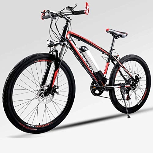 Mountain bike elettriches : Bici elettrica, 26" Mountain Bike per Adulti, all Terrain Biciclette, 30 km / H Safe Speed ?100 km Endurance Rimovibile agli ioni di Litio, Smart-Bici, Red a2