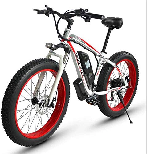 Mountain bike elettriches : Bici elettrica, Bici elettrica Montagna for adulti, 500W 26 '' Fat Pneumatici Bicicletta elettrica con rimovibile 48V 15AH agli ioni di litio, 27-Speed ​​Gear Shifter - All Terrain Ebike Batteria al l