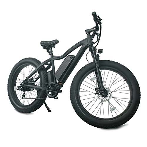 Mountain bike elettriches : Bici elettrica for Adulti 4 8V 500W E- Bike 26x4.0 Pollici Pneumatico a Grasso Pneumatico Elettrico Bicycle Rear Drive Mountain e Bike (Colore : Nero)