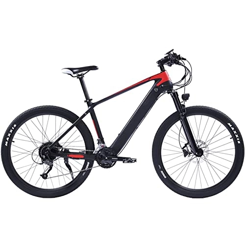 Mountain bike elettriches : Bici elettrica per Adulti 350W 48V Bicicletta elettrica in Fibra di Carbonio Freno Idraulico Mountain Bike Colore LCD 27 velocità 20 mph (Taglia : B)