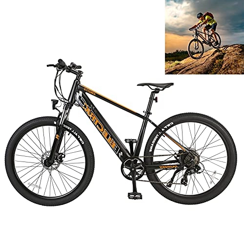 Mountain bike elettriches : Bici elettrica Velocità massima di guida 25 km / h E-Bike Capacità della batteria 10 Ah Bici uomo Freno Freni a disco meccanici Display LCD, nero