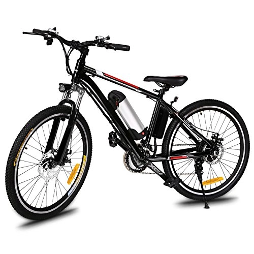 Mountain bike elettriches : Bicicletta a velocit Variabile da 26 Pollici per Mountain Bike Elettrica per Adulti con Batteria al Litio da 36V 8AH e Motore Potente da 250W (Nero)