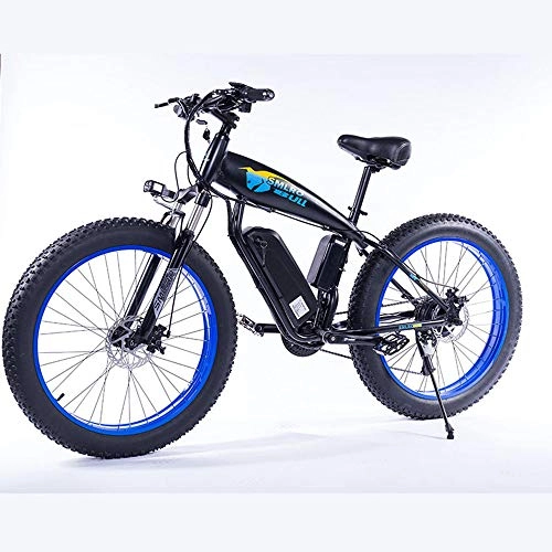 Mountain bike elettriches : Bicicletta elettrica 350W pneumatico grasso bicicletta elettrica spiaggia incrociatore leggero pieghevole 48v modi di funzionamento 15AH batteria al litio Tre, piena, non necessario