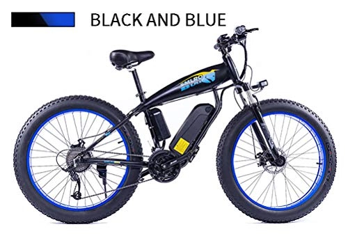 Mountain bike elettriches : Bicicletta Elettrica MTB E-Bike Unisex Adulto Pneumatici da 26 Pollici E-Bici 3 modalit di Guida Motore da 350 W Batteria al Litio da 13 Ah - Mechanical Disc Brakes Shimano a 21 velocit, Blu