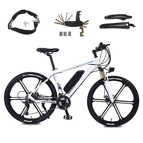 Mountain bike elettriches : Biciclette elettriche, Mountain Bike da Uomo in Lega di Alluminio Bici da Ciclismo per Tutti i Terreni, Mountain Bike con Batteria agli ioni di Litio Rimovibile da 26"36V 350W, (Cyclette)