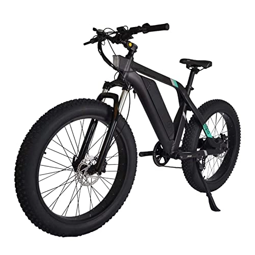Mountain bike elettriches : Biciclette elettriche per adulti 27 Mph 26 pollici Fat Tire E Bike 750W 48V Batteria rimovibile 7 marce Biciclette elettriche con Pedale Assist Per Uomo Donna (Colore: Nero)